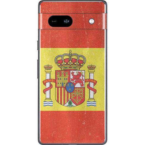 Spain Flag Distressed Google Pixel 7a Skin