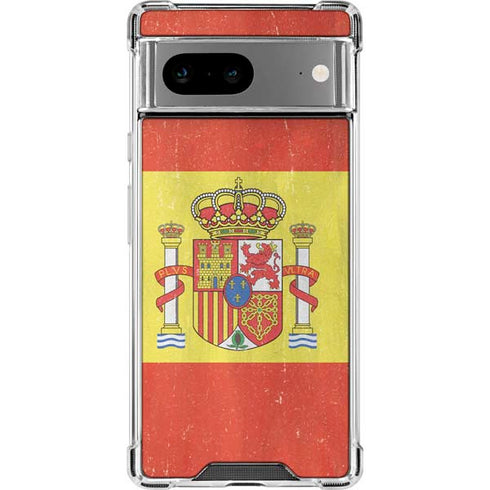 Spain Flag Distressed Google Pixel 8 Clear Case