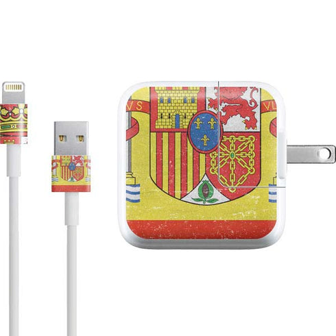 Spain Flag Distressed iPad Charger (10W USB) Skin