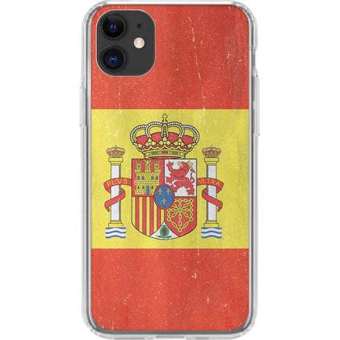 Spain Flag Distressed iPhone 11 Clear Case