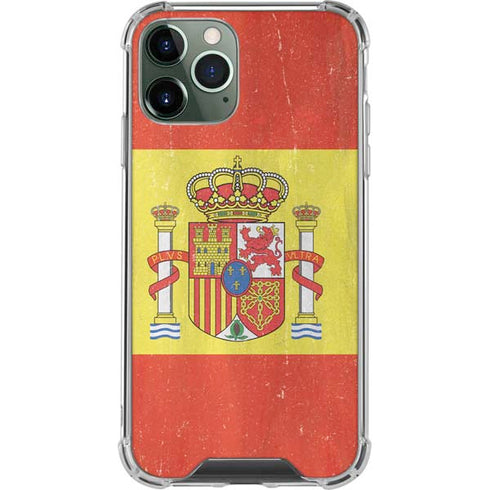 Spain Flag Distressed iPhone 11 Pro Max Clear Case