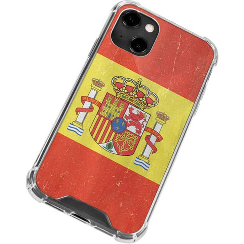 Spain Flag Distressed iPhone 14 Clear Case