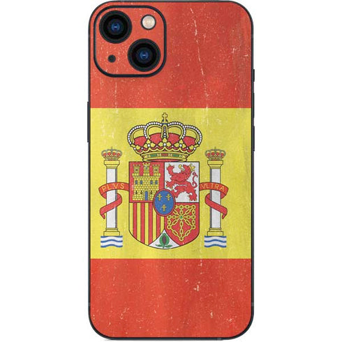 Spain Flag Distressed iPhone 14 Plus Skin
