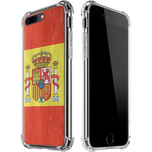 Spain Flag Distressed iPhone 7/8 Plus Clear Case