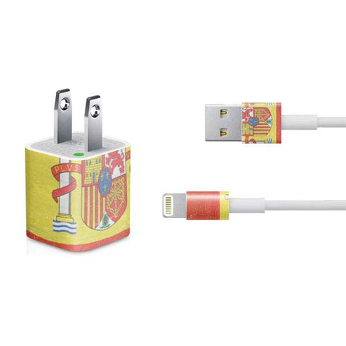Spain Flag Distressed iPhone Charger (5W USB) Skin