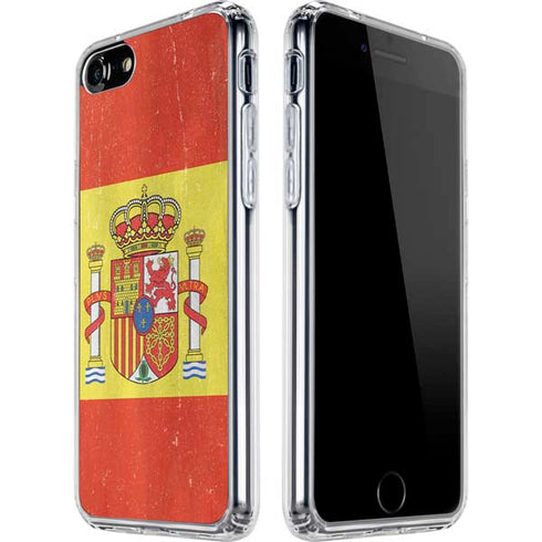 Spain Flag Distressed iPhone SE (2nd & 3rd Gen) Clear Case