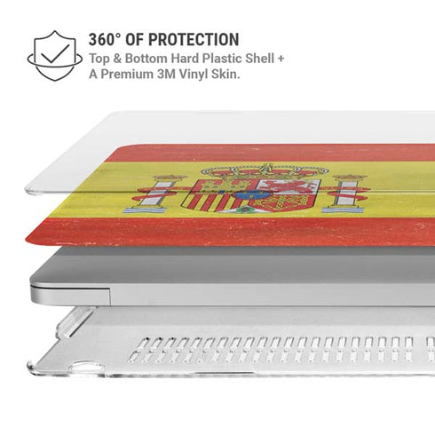 Spain Flag Distressed MacBook Pro 13in (2020) Case plus Skin