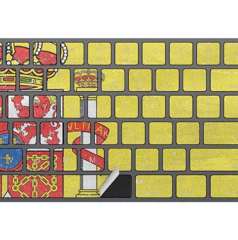 Spain Flag Distressed Magic Keyboard with Numeric Keypad Skin