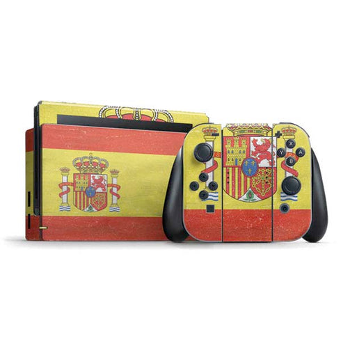 Spain Flag Distressed Nintendo Switch Bundle Skin