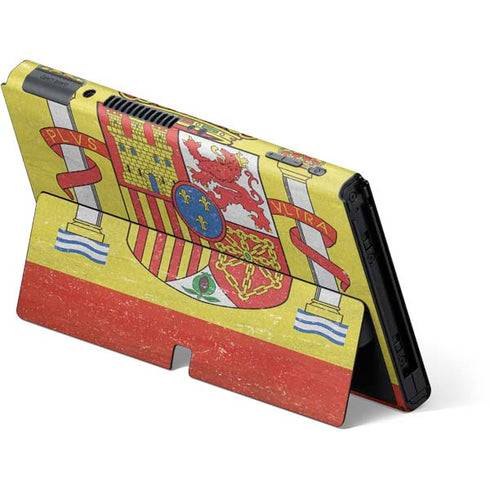 Spain Flag Distressed Nintendo Switch OLED (2021) Skin