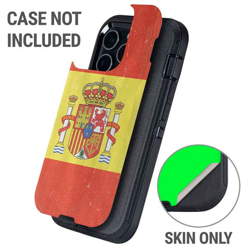 Spain Flag Distressed Otterbox Defender iPhone Skin