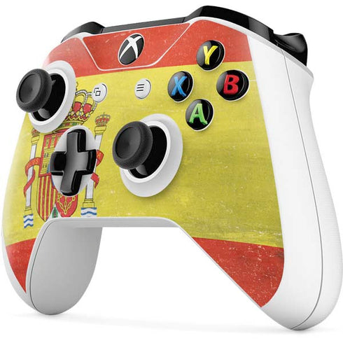 Spain Flag Distressed Xbox One S Controller Skin