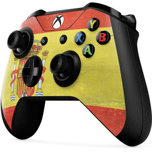 Spain Flag Distressed Xbox One X Controller Skin