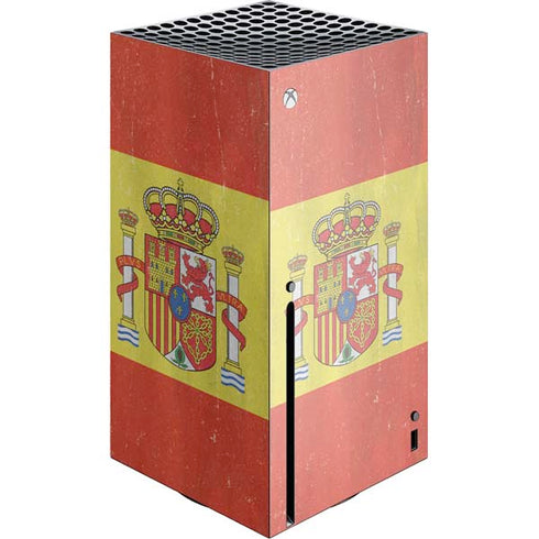Spain Flag Distressed Xbox Series X Console Skin