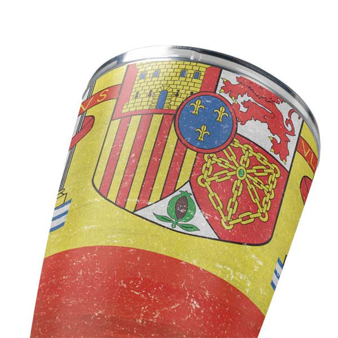 Spain Flag Distressed Yeti 20oz Tumbler Skin