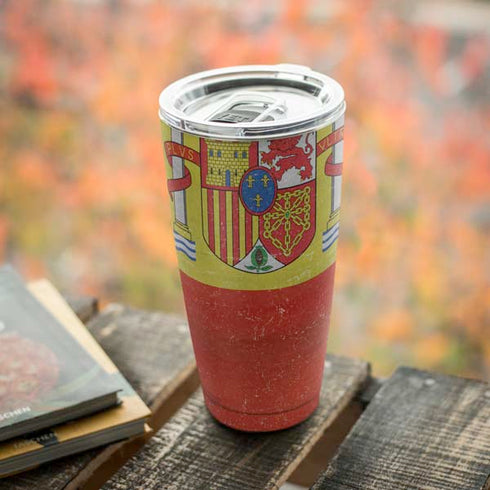 Spain Flag Distressed Yeti 20oz Tumbler Skin