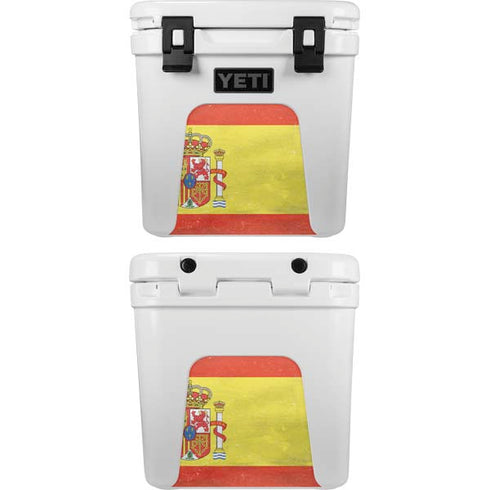 Spain Flag Distressed YETI Roadie 24 Hard Cooler Skin