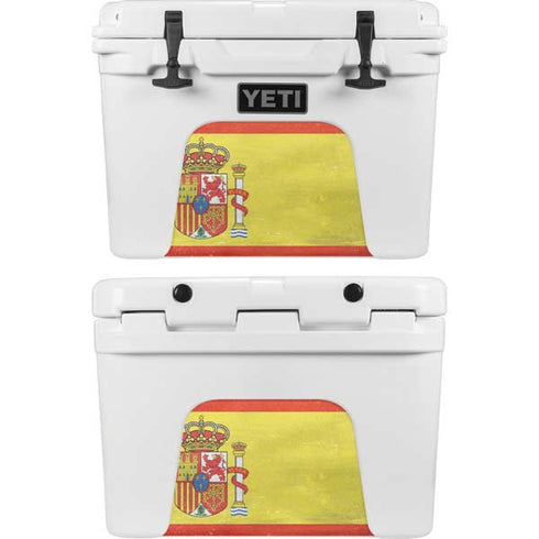 Spain Flag Distressed YETI Tundra 35 Hard Cooler Skin