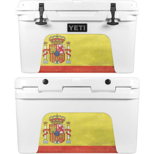 Spain Flag Distressed YETI Tundra 45 Hard Cooler Skin