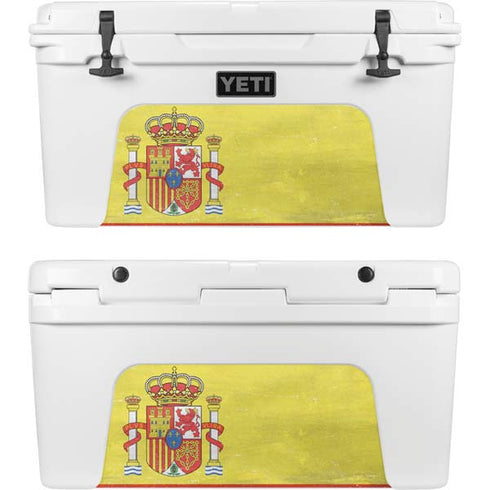 Spain Flag Distressed YETI Tundra 65 Hard Cooler Skin