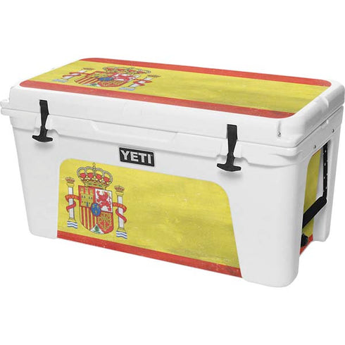 Spain Flag Distressed YETI Tundra 75 Hard Cooler Skin