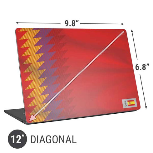 Spain Soccer Flag Universal Laptop 12in (9.8 x 6.8in) Skin