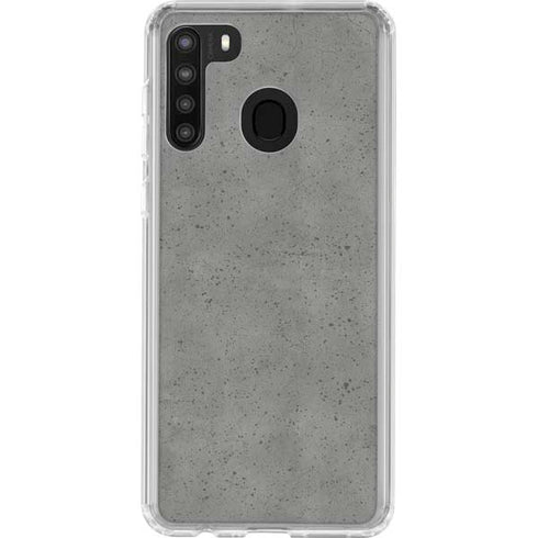 Speckle Grey Concrete Galaxy A21 Clear Case