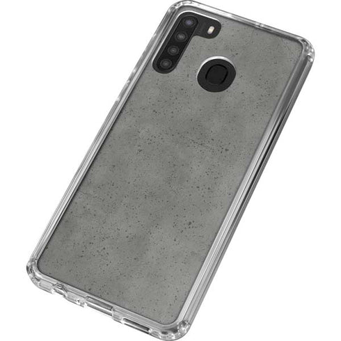 Speckle Grey Concrete Galaxy A21 Clear Case