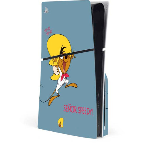 Looney Tunes Speedy Gonzales -Yepa! Yepa! PS5 Slim Disk Console Skin