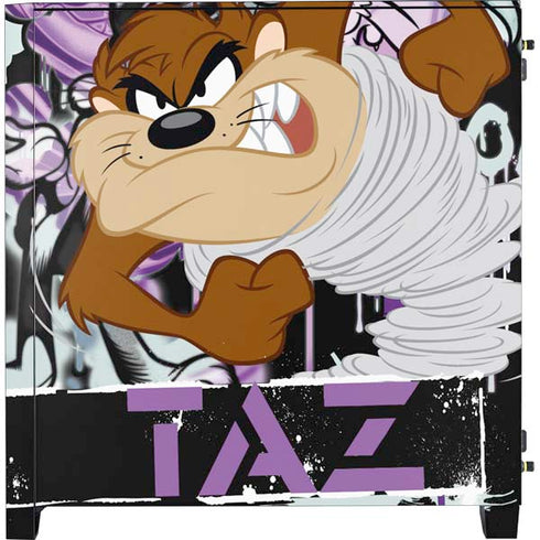 Looney Tunes Splatter Paint Tasmanian Devil Corsair 4000D Tempered Glass Mid-Tower ATX Case Skin
