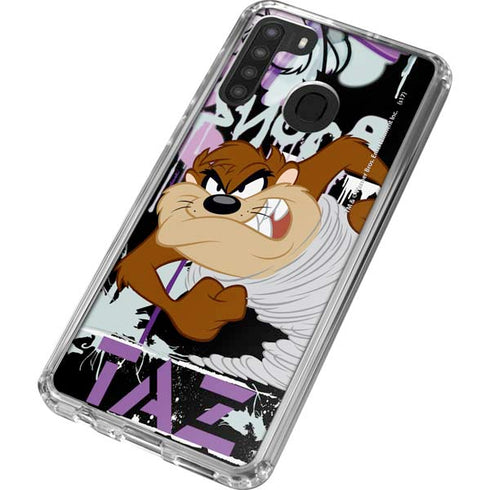 Looney Tunes Splatter Paint Tasmanian Devil Galaxy A21 Clear Case