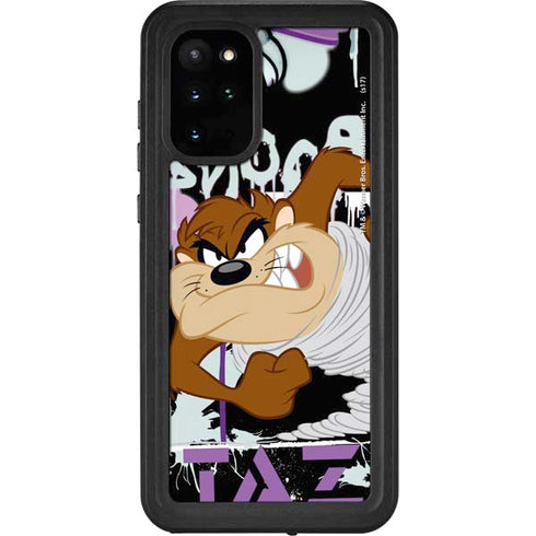 Looney Tunes Splatter Paint Tasmanian Devil Galaxy S20 Plus Waterproof Case