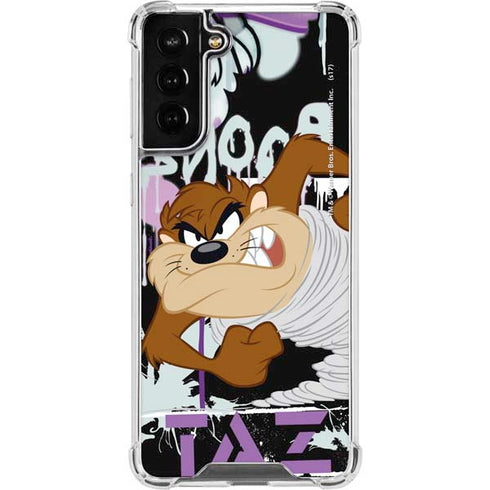 Looney Tunes Splatter Paint Tasmanian Devil Galaxy S21 FE Clear Case