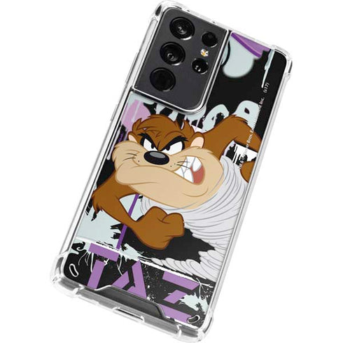 Looney Tunes Splatter Paint Tasmanian Devil Galaxy S21 Ultra 5G Clear Case