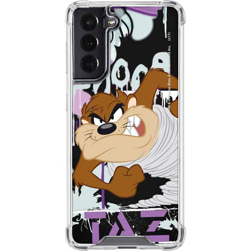 Looney Tunes Splatter Paint Tasmanian Devil Galaxy S22 Clear Case