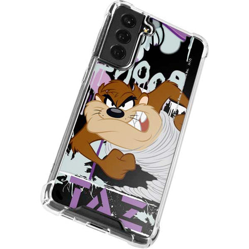 Looney Tunes Splatter Paint Tasmanian Devil Galaxy S22 Clear Case