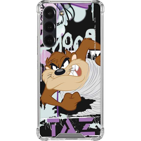Looney Tunes Splatter Paint Tasmanian Devil Galaxy S23 Plus Clear Case