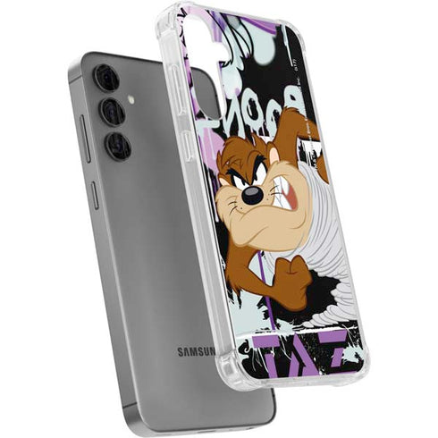 Looney Tunes Splatter Paint Tasmanian Devil Galaxy S24 Plus Clear Case