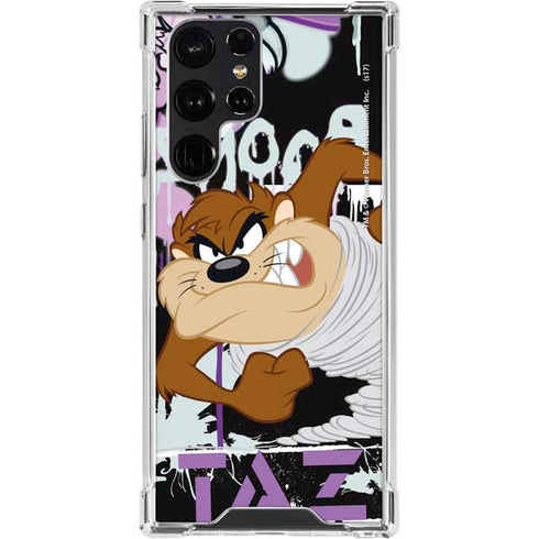 Looney Tunes Splatter Paint Tasmanian Devil Galaxy S24 Ultra Clear Case