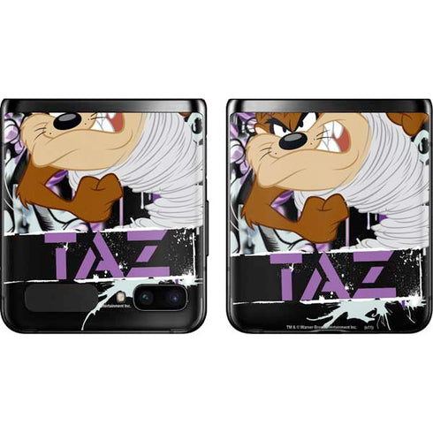 Looney Tunes Splatter Paint Tasmanian Devil Galaxy Z Flip Skin