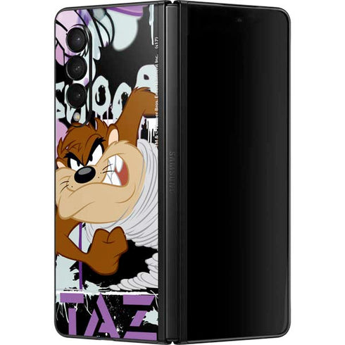 Looney Tunes Splatter Paint Tasmanian Devil Galaxy Z Fold3 5G Skin