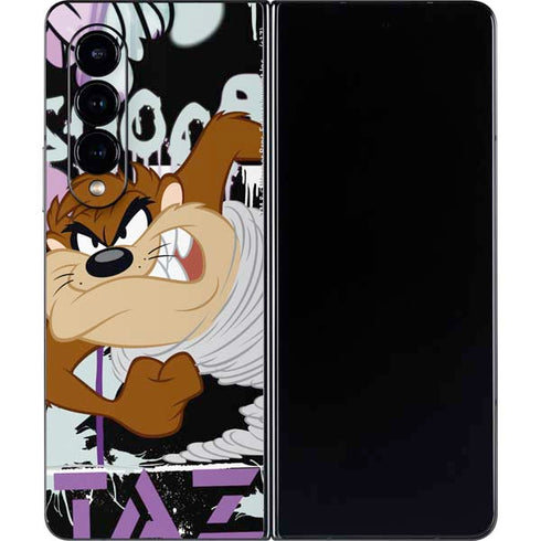 Looney Tunes Splatter Paint Tasmanian Devil Galaxy Z Fold4 5G Skin