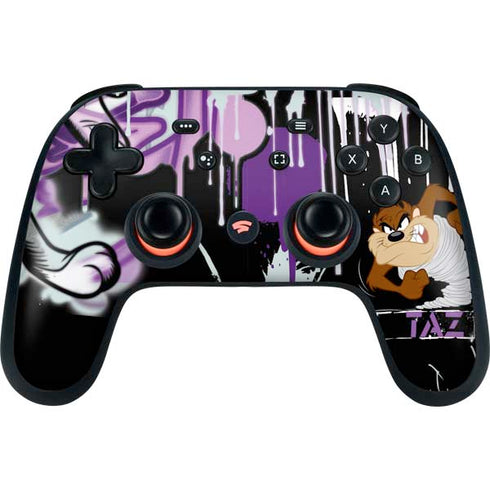 Looney Tunes Splatter Paint Tasmanian Devil Google Stadia Controller Skin