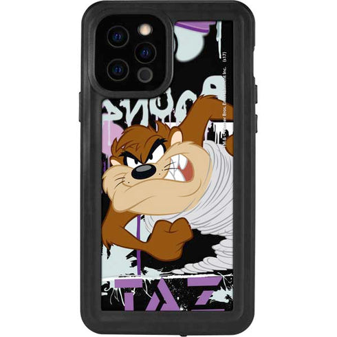 Looney Tunes Splatter Paint Tasmanian Devil iPhone 12 Pro Waterproof Case