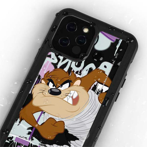Looney Tunes Splatter Paint Tasmanian Devil iPhone 12 Pro Waterproof Case
