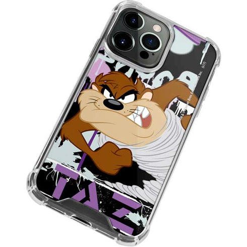 Looney Tunes Splatter Paint Tasmanian Devil iPhone 13 Pro Clear Case
