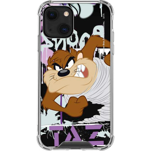 Looney Tunes Splatter Paint Tasmanian Devil iPhone 14 Plus Clear Case