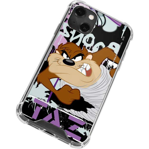 Looney Tunes Splatter Paint Tasmanian Devil iPhone 14 Plus Clear Case