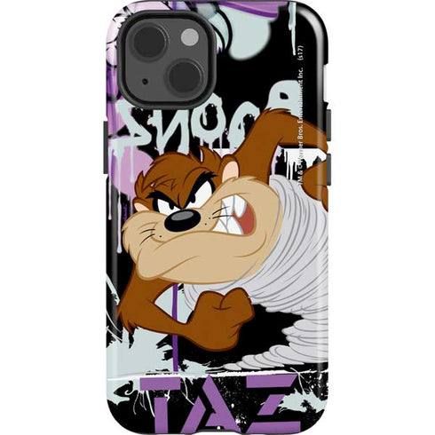 Looney Tunes Splatter Paint Tasmanian Devil iPhone 15 Impact Case