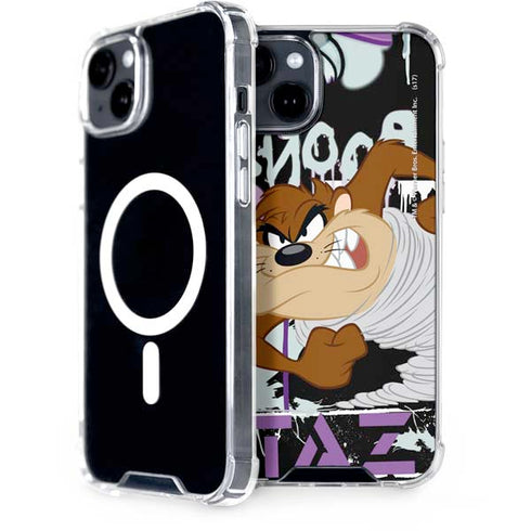 Looney Tunes Splatter Paint Tasmanian Devil iPhone 15 Plus MagSafe Case